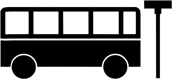 Passenger bus silhouette vinyl sticker. Customize on line. Transport and Postal 075-0069